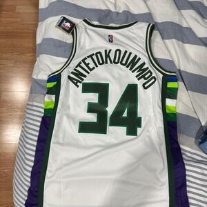NBA White and Green Basketball Jersey